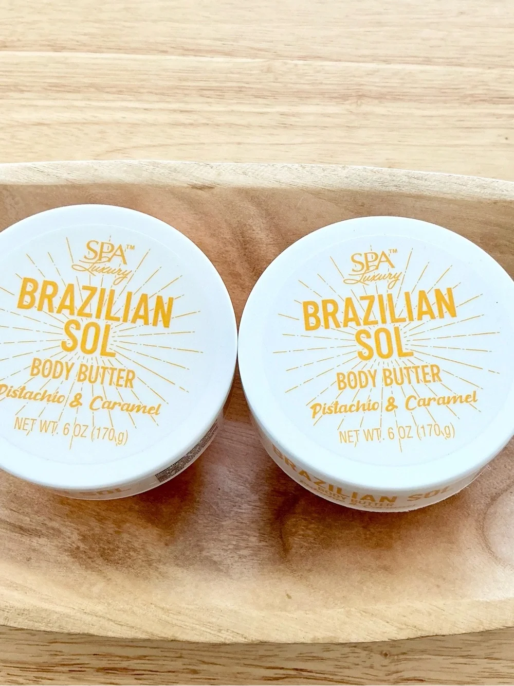 🆕 Spa Luxury Brazilian Sol Body Butter w Pistachio and Carmel- 2 Jars